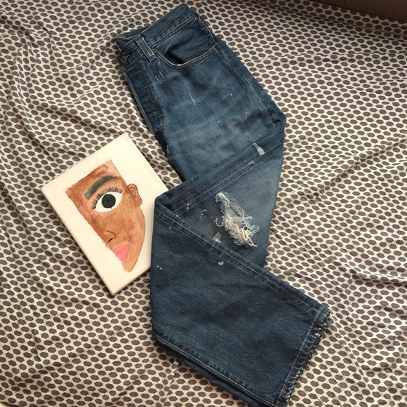 Levi's Other - Levi’s 501 Straight Leg Button Fly Splatter Jeans